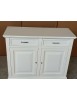 MOBILI 2G - Credenza shabby 2 ante Legno Bianco opaco 117X46X96 vista dritta