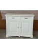 MOBILI 2G - Credenza shabby 2 ante Legno Bianco opaco 117X46X96 vista dritta