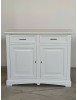 MOBILI 2G - Credenza shabby 2 ante Legno Bianco opaco 117X46X96 vista dritta
