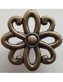 MOBILI 2G - Credenza shabby 2 ante Legno avorio anticato 117X46X96 vista frontale pomolo