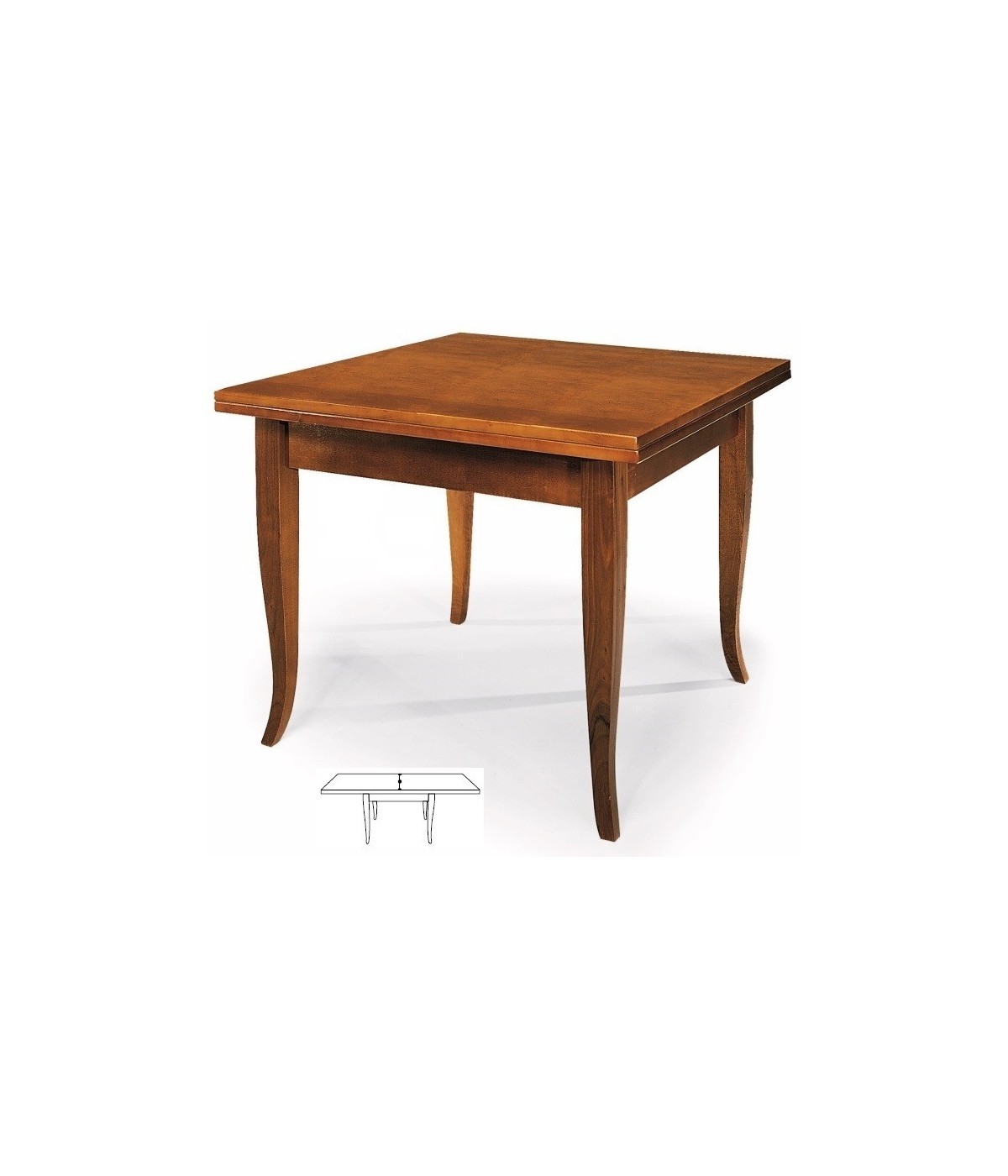 TAVOLO IN LEGNO GAMBA SCIABOLA 100X100 FINITURA BASSANO (490)