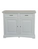 MOBILI 2G - Credenza shabby 2 ante Legno Bianco opaco 117X46X96 vista dritta