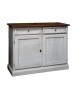MOBILI 2G - Credenza 2 Ante  2 cassetti shabby Bicolore Legno 105X42X85 VISTA FRONTALE