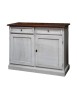 MOBILI 2G - Credenza 2 Ante  2 cassetti shabby Bicolore Legno 105X42X85 VISTA FRONTALE