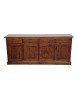MOBILI 2G - Madia credenza 4 porte massello pino rustica tinta noce 195X42X85 vista frontale