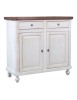 MOBILI 2G - Madia Credenza Shabby Chic Bicolore In Legno 2 Porte 104x43x98 VISTA FRONTALE