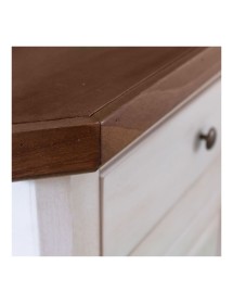 MOBILI 2G - Madia Credenza Shabby Chic Bicolore In Legno 2 Porte 104x43x98 VISTA FRONTALE