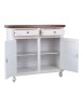 MOBILI 2G - Madia Credenza Shabby Chic Bicolore In Legno 2 Porte 104x43x98 VISTA FRONTALE