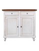MOBILI 2G - Madia Credenza Shabby Chic Bicolore In Legno 2 Porte 104x43x98 VISTA FRONTALE
