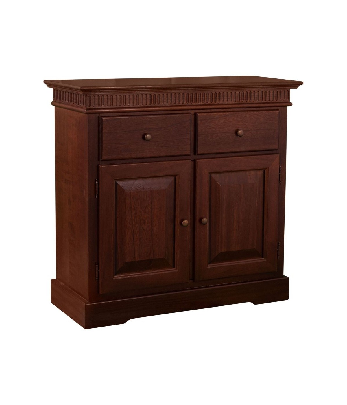 MOBILI 2G - Madia credenza classica 2 porte legno tinta noce 90X38X85 vista frontale