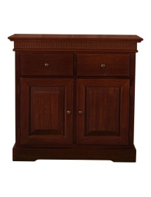 MOBILI 2G - Madia credenza classica 2 porte legno tinta noce 90X38X85 vista frontale