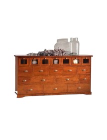 MOBILI 2G - MADIA CREDENZA ARTE POVERA 19 CASSETTI FINITURA ELITE L.180 P.40 H.90