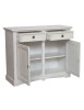MOBILI 2G - Credenza shabby 2 ante Legno bianco anticato 117X46X96 vista frontale