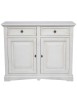 MOBILI 2G - Credenza shabby 2 ante Legno bianco anticato 117X46X96 vista frontale