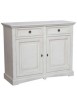 MOBILI 2G - Credenza shabby 2 ante Legno bianco anticato 117X46X96 vista frontale