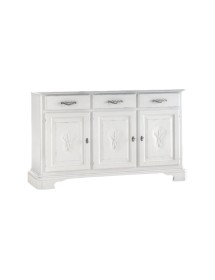MOBILI 2G - Madia Credenza shabby chic 3 ante in legno arte povera 163x49x98 vista frontale