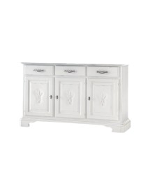 MOBILI 2G - Madia Credenza shabby chic 3 ante in legno arte povera 163x49x98 vista frontale
