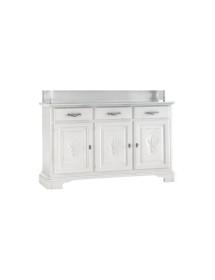 MOBILI 2G - Madia Credenza shabby chic 3 ante in legno arte povera 163x49x98 vista frontale
