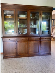 Cristalliera arte povera 4 porte legno tinta noce 205X42X205 (379)