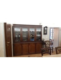 Cristalliera arte povera 4 porte legno tinta noce 205X42X205 (379)