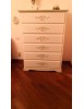 MOBILI 2G - Cassettiera 6 cassetti legno shabby bianco decori 97x49X140 VISTA FRONTALE