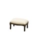 MOBILI 2G - Poggiapiedi imbottito ecopelle beige legno noce scuro 30x20x10 vista frontale