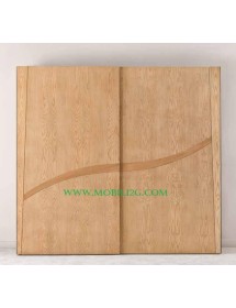 MOBILI 2G - ARMADIO 2 ANTE SCORREVOLE IN LEGNO DI FRASSINO 265x60x246