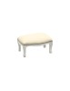 MOBILI 2G - Poggiapiedi imbottito ecopelle beige legno shabby bianco 30x20x10 VISTA FRONTALE