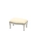 MOBILI 2G - Poggiapiedi imbottito ecopelle beige legno shabby bianco 30x20x10 VISTA FRONTALE