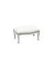 MOBILI 2G - Poggiapiedi imbottito ecopelle bianca legno shabby bianco 30x20x10 vista frontale