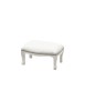 MOBILI 2G - Poggiapiedi imbottito ecopelle bianca legno shabby bianco 30x20x10 vista frontale