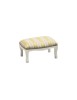 MOBILI 2G - Poggiapiedi imbottito tessuto giallo legno shabby bianco 30x20x10 vista frontale
