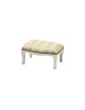 MOBILI 2G - Poggiapiedi imbottito tessuto giallo legno shabby bianco 30x20x10 vista frontale