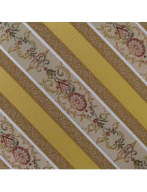 MOBILI 2G - Pouff imbottito tessuto giallo legno noce scuro 43x33x43 vista frontale tessuto