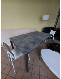   TAVOLO MODERNO GRIGIO CEMENTO ALLUNGABILE 120X80 (848)