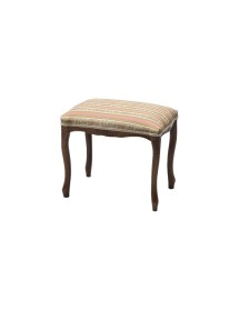 MOBILI 2G - Pouff imbottito tessuto rosa legno noce scuro 43x33x43 vista frontale