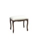 MOBILI 2G - Pouff imbottito ecopelle beige legno noce scuro 43x33x43 vista frontale