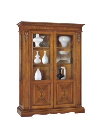 MOBILI 2G - VETRINA IN LEGNO ARTE POVERA 2 ANTE BASSANO