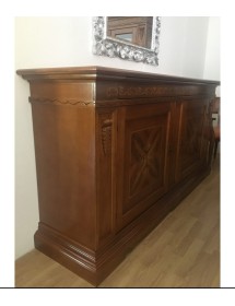 MOBILI 2G - MADIA CREDENZA 2 PORTE IN LEGNO ARTE POVERA TINTA BASSANO L.213 P.55 H.115