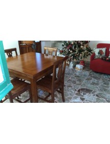 TAVOLO IN LEGNO GAMBA SCIABOLA 100X100 FINITURA BASSANO (490)
