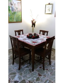 TAVOLO IN LEGNO GAMBA SCIABOLA 100X100 FINITURA BASSANO (490)