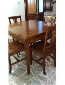 TAVOLO IN LEGNO GAMBA SCIABOLA 100X100 FINITURA BASSANO (490)