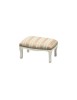 MOBILI 2G - Poggiapiedi imbottito tessuto rosa legno shabby bianco 33x23x15 vista frontale