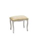MOBILI 2G - Pouff imbottito tessuto giallo legno shabby bianco 43x33x43 vista frontale