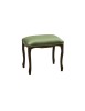 MOBILI 2G - Pouff imbottito tessuto floreale verde legno noce scuro 43x33x43 VISTA FRONTALE