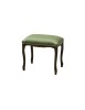 MOBILI 2G - Pouff imbottito tessuto floreale verde legno noce scuro 43x33x43 VISTA FRONTALE