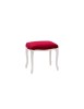 MOBILI 2G - Pouff imbottito tessuto rosso legno shabby bianco 43x33x43 VISTA FRONTALE