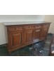 MOBILI 2G - Madia credenza classica 4 porte legno tinta noce 220x45x96 vista frontale