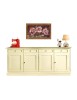 MOBILI 2G - MADIA CREDENZA SHABBY CHIC IN LEGNO 4 PORTE AVORIO 205x42x85