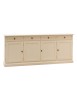 MOBILI 2G - Madia credenza 4 porte legno shabby avorio anticato 205x42x85 VISTA FRONTALE